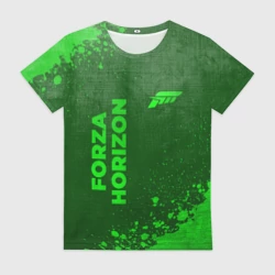 Женская футболка 3D Forza Horizon - green gradient вертикально