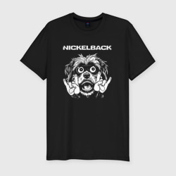 Мужская футболка хлопок Slim Nickelback rock dog