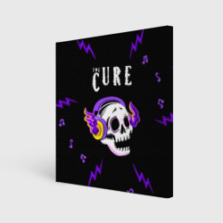 Холст квадратный The Cure неоновый череп