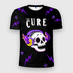 Мужская футболка 3D Slim The Cure неоновый череп