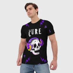 Мужская футболка 3D The Cure неоновый череп - фото 2