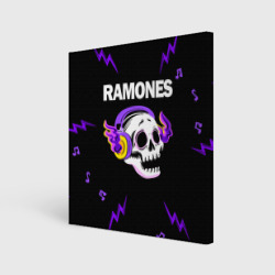 Холст квадратный Ramones неоновый череп
