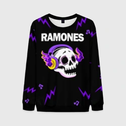 Мужской свитшот 3D Ramones неоновый череп
