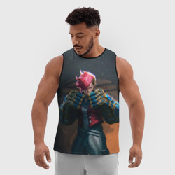 Мужская спортивная майка 3D Вай в силовых перчатках Аркейн - фото 2