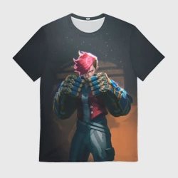 Мужская футболка 3D Вай в силовых перчатках Аркейн