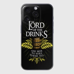 Чехол для iPhone 15 Pro Max силиконовый с защитой камеры Lord of the drinks
