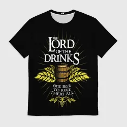Мужская футболка 3D Lord of the drinks