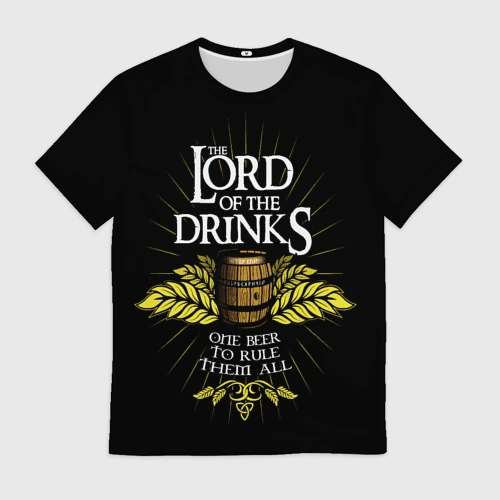 Мужская футболка 3D Lord of the drinks