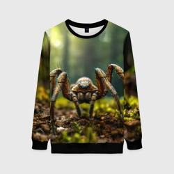 Женский свитшот 3D Паук в лесу