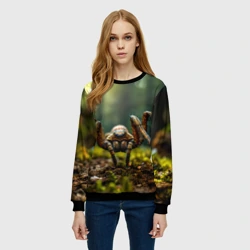 Женский свитшот 3D Паук в лесу - фото 2