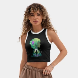 Женская укороченная майка-топ хлопок Сяомао силуэт - Монолог фармацевта - фото 2