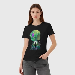 Женская футболка хлопок Сяомао силуэт - Монолог фармацевта - фото 2