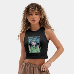 Женская укороченная майка-топ хлопок Maomeow - Монолог фармацевтов - фото 2
