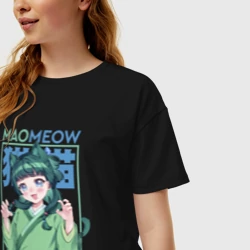 Женская футболка хлопок Oversize Maomeow - Монолог фармацевтов - фото 2