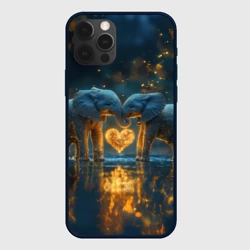 Чехол для iPhone 12 Pro Влюбленные слоны