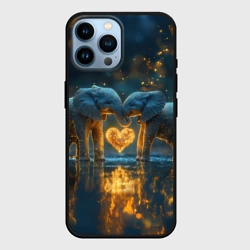 Чехол для iPhone 14 Pro Max Влюбленные слоны