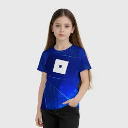 Детская футболка 3D Roblox blue poly - фото 2