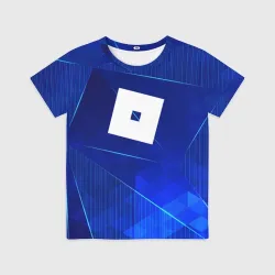 Детская футболка 3D Roblox blue poly
