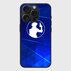 Чехол силиконовый для Apple iPhone 15 Pro матовый Cowboy Bebop blue poly