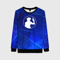 Женский свитшот 3D Cowboy Bebop blue poly