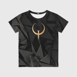 Детская футболка 3D Quake golden poly