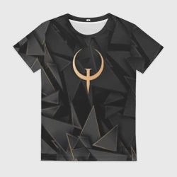 Женская футболка 3D Quake golden poly
