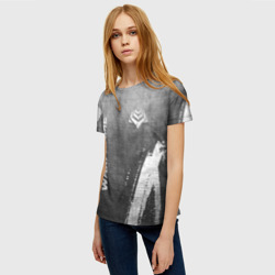 Женская футболка 3D Warframe - grey gradient вертикально - фото 2