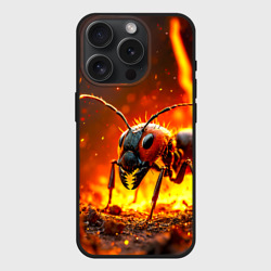 Чехол силиконовый для Apple iPhone 15 Pro матовый Огненный муравей