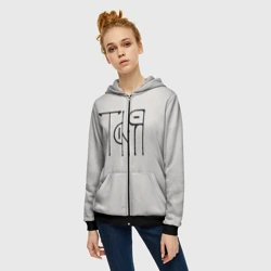 Женская толстовка 3D на молнии Вязью Таня - чёрная надпись - фото 2