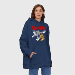 Худи SuperOversize хлопок Том и Джерри - погоня - фото 2