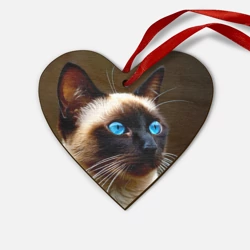 Деревянная игрушка Сердце  Сиамская кошка