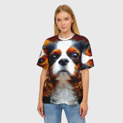 Женская футболка oversize 3D Кавалер-кинг-чарльз-спаниель - фото 2