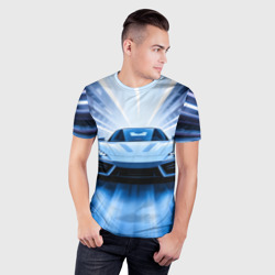 Мужская футболка 3D Slim Спорткар на скорости - фото 2