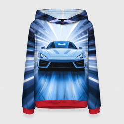 Женская толстовка 3D Спорткар на скорости