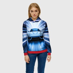 Женская толстовка 3D Спорткар на скорости - фото 2