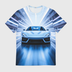 Мужская футболка 3D Спорткар на скорости