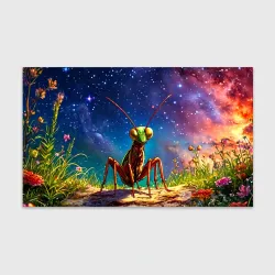 Бумага для упаковки 3D Богомол и звездное небо