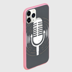 Чехол для iPhone 11 Pro Max матовый Микрофон на сером фоне - фото 2