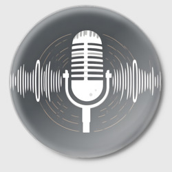 Значок Микрофон на сером фоне