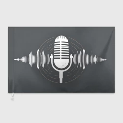 Флаг 3D Микрофон на сером фоне