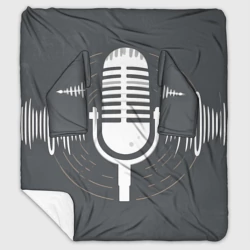 Плед с рукавами Микрофон на сером фоне