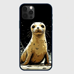 Чехол для iPhone 12 Pro Тюлень на черном