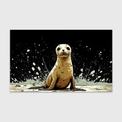 Бумага для упаковки 3D Тюлень на черном