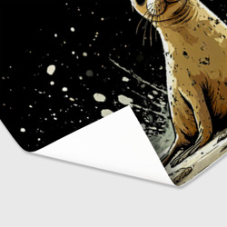 Бумага для упаковки 3D Тюлень на черном - фото 2