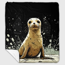 Плед с рукавами Тюлень на черном