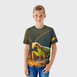 Детская футболка 3D Богомол в огне - фото 2