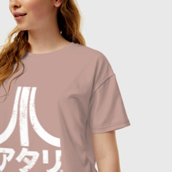 Женская футболка хлопок Oversize Atari retro japan logo - фото 2
