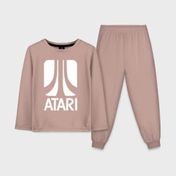 Детская пижама с лонгсливом хлопок Atari logo white