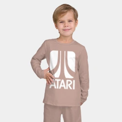 Детская пижама с лонгсливом хлопок Atari logo white - фото 2