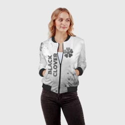 Женский бомбер 3D Black Clover - white gradient вертикально - фото 2